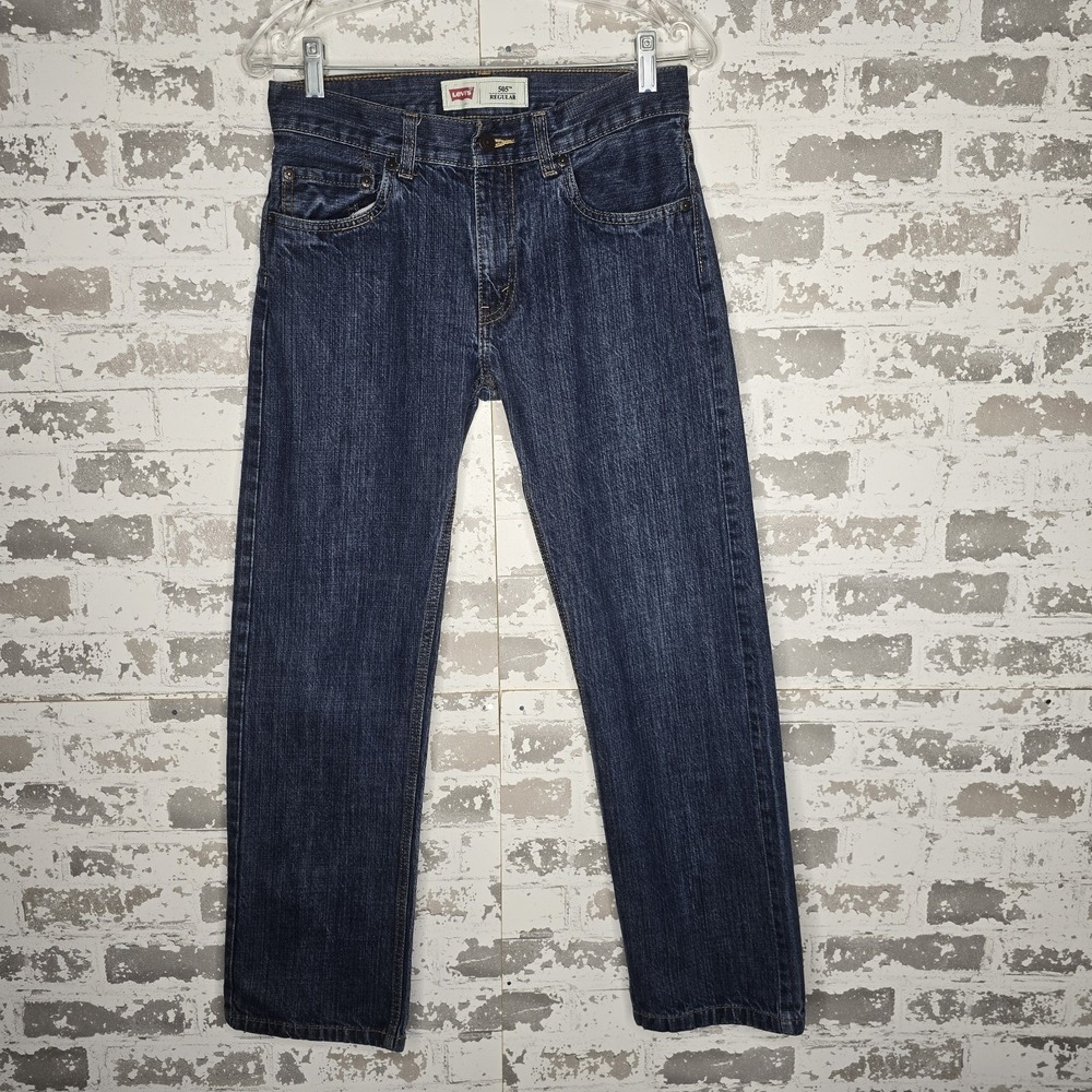 Levis 505 Jeans Womens 16 Reg 100% Cotton Medium Wash Mid Rise Straight Leg Blue